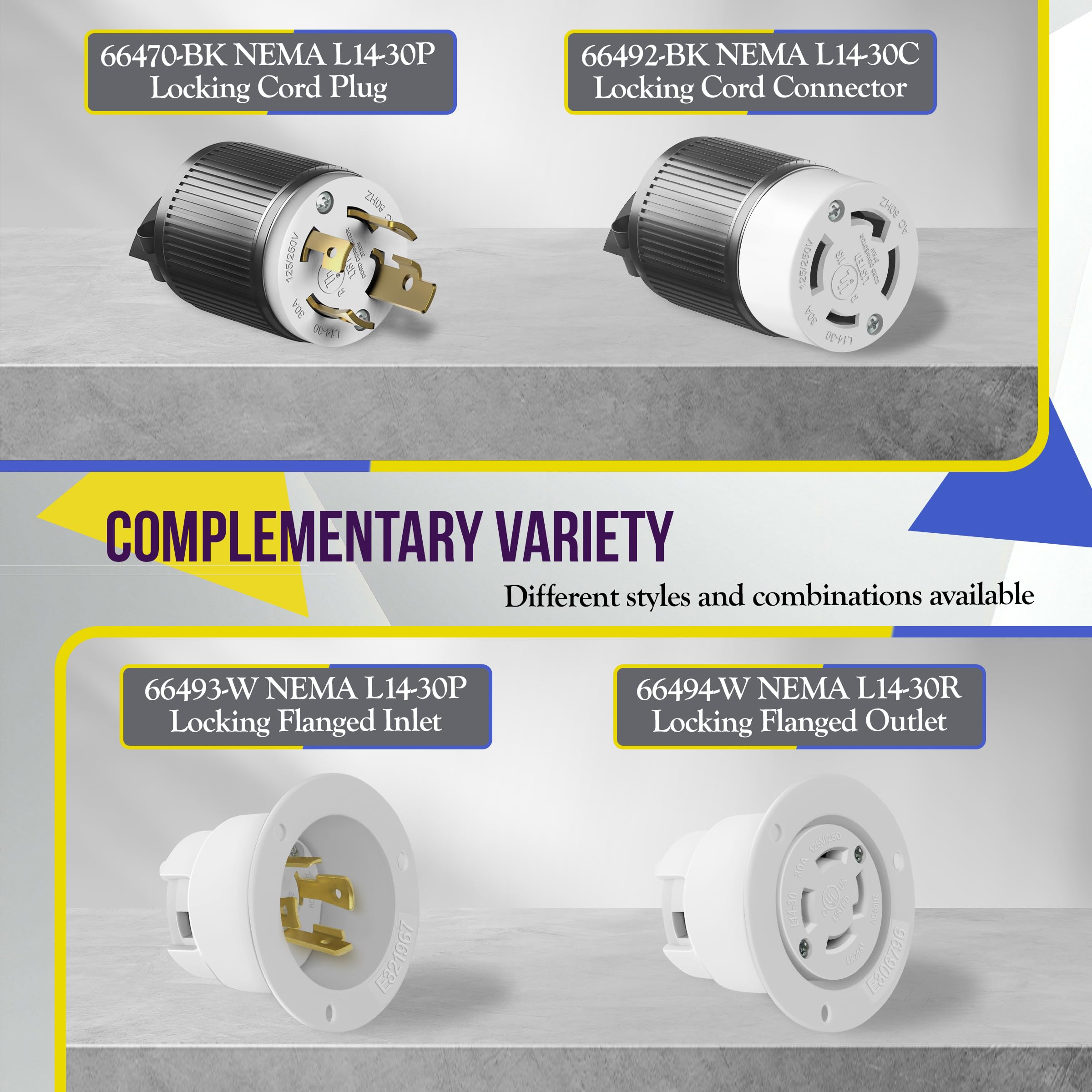 ENERLITES NEMA L14-30R Locking Connector for Generator, Twist Lock ENERLITES NEMA L14-30R Locking Connector for Generator, Twist Lock